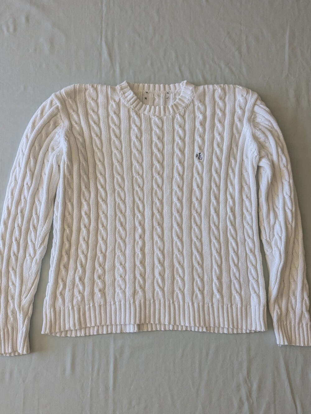 Ralph Lauren Cable Knit Sweater In White